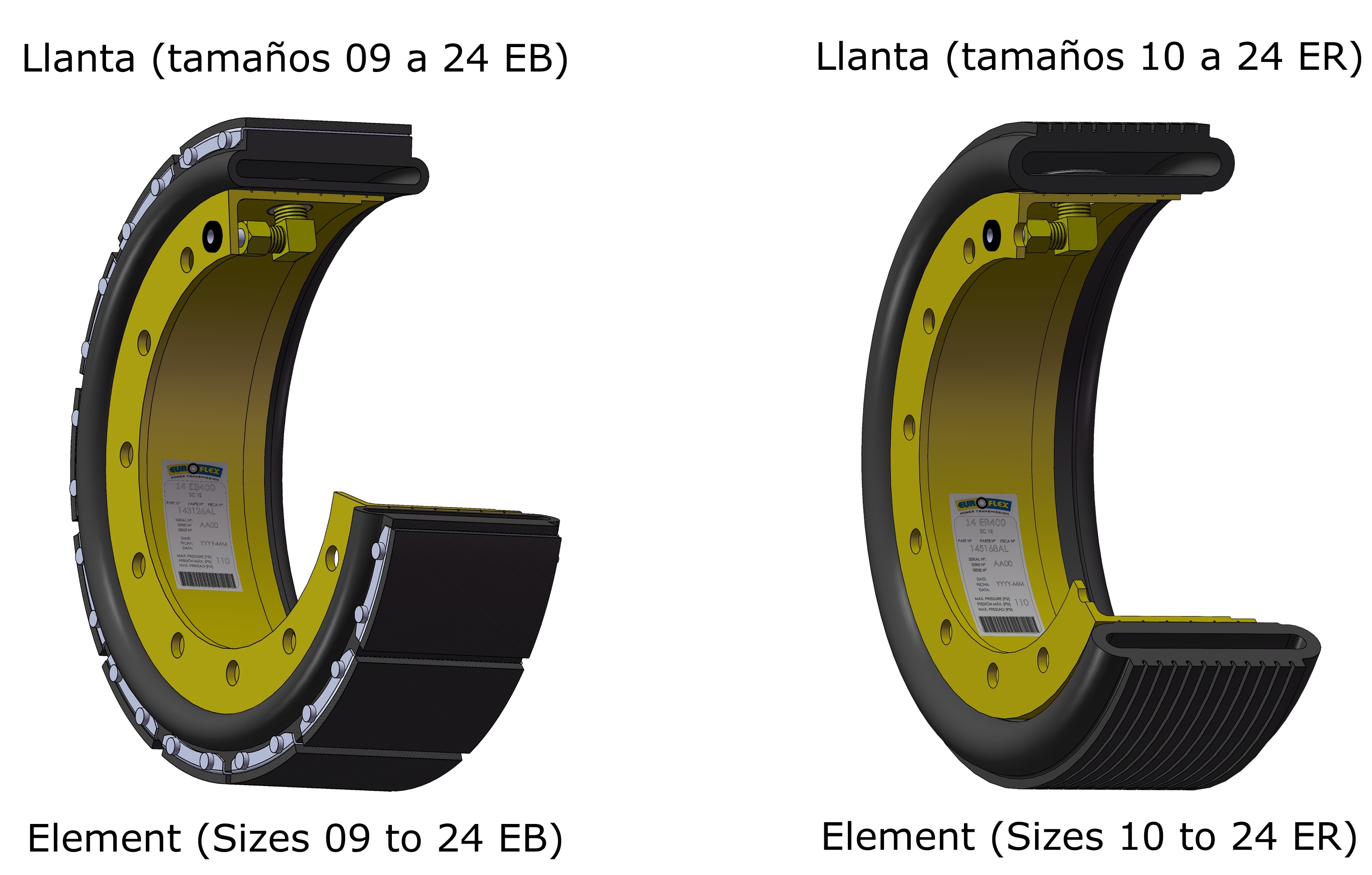 Elementos neumáticos  'Serie EB' y 'Serie ER'